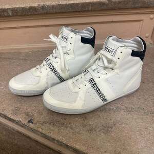 Dirk Bikkembergs White Leather High Top GAT Sneakers sz 41 / 8.5